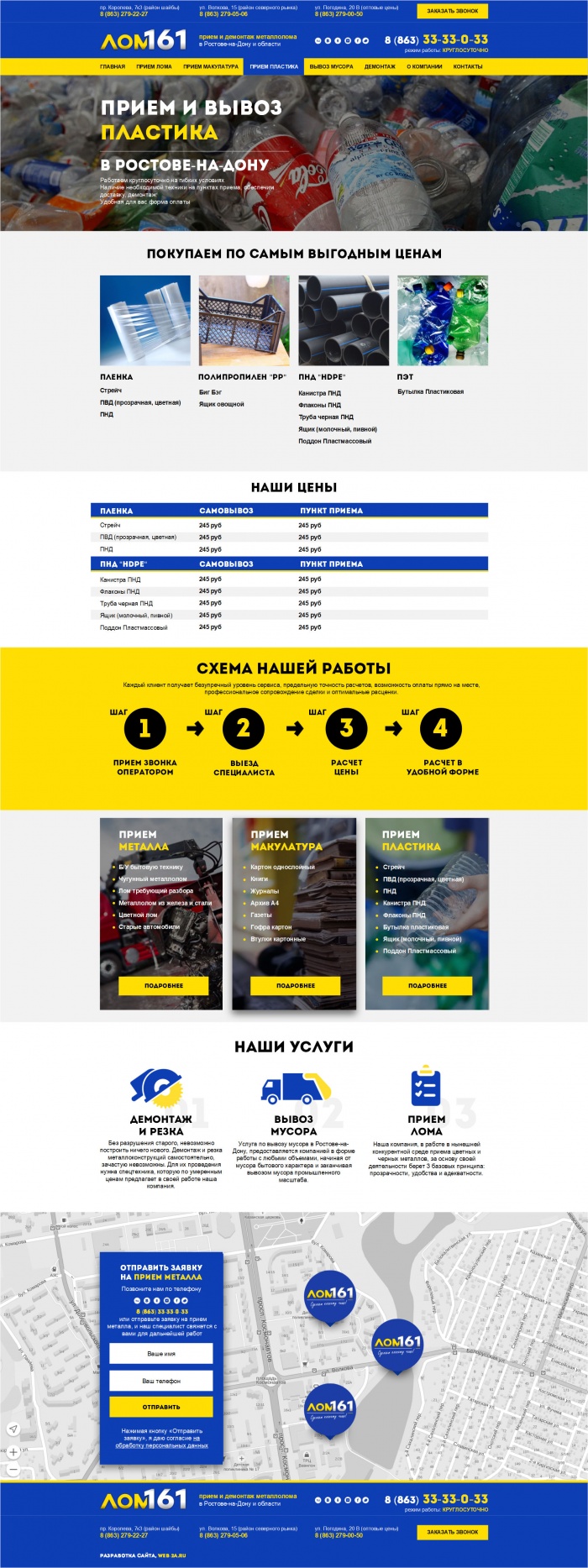 Фото Лендинг для приема металлолома
